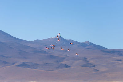 Scenic view of mountains against clear sky