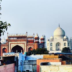 View of taj mahal against sky in city