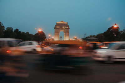 Blurred motion of street at night
