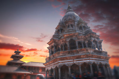 Low angle view of temple against sky