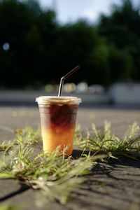 Close-up of drink on table
