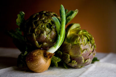 Close-up of vegetables on table