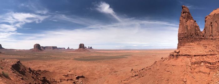 Panoramic view of rock formations against sky