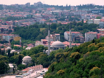 High angle view of city