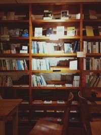 Stack of objects on shelf