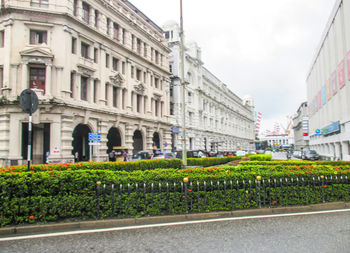 Road passing through city