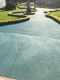 Empty footpath in park