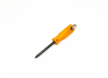 High angle view of yellow pencils on white background