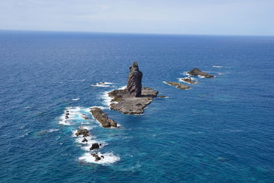 High angle view of sea against sky