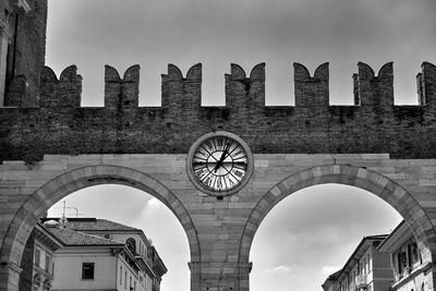 Low angle view of historical building against sky