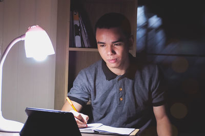 Young man using smart phone