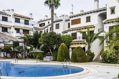 Traditional spanish architecture with white summer villas