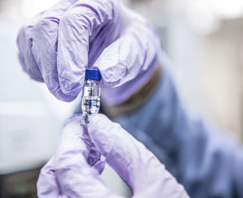 Bioscience research in a laboratory