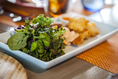 Close-up of served food