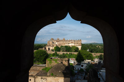 View of town against sky