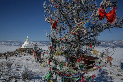 Traditional temple against clear sky