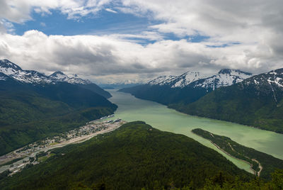 Scenic view of mountains against sky