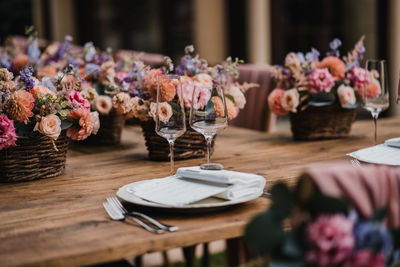 Flowers in vase on table