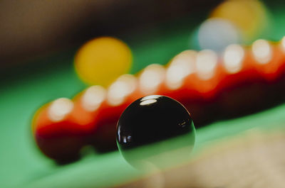 Close-up of pool table