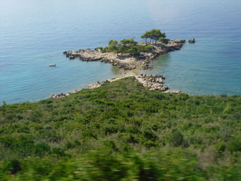 High angle view of sea against sky