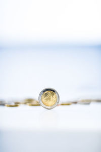 Close-up of metal against white background