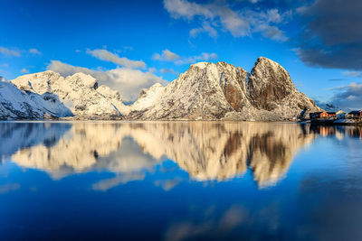 Panoramic view of lake against sky