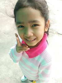 Close-up portrait of smiling girl