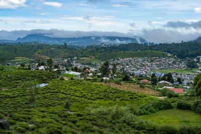 Panoramic view of townscape against sky