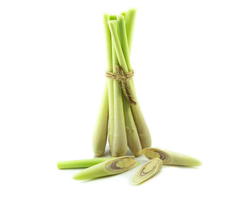 Close-up of asparagus against white background