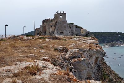 Old ruins of building against clear sky