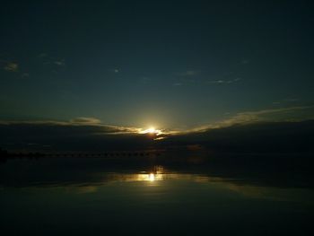 Scenic view of sunset over river