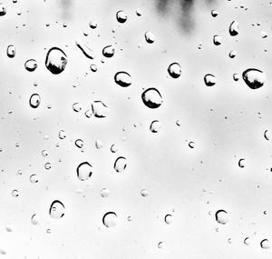 Close-up of water drops on glass