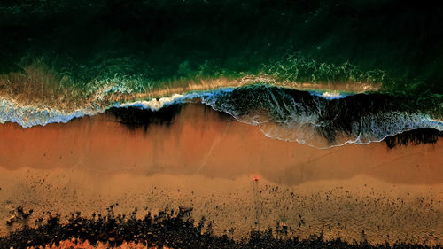 Panoramic shot of water flowing through land