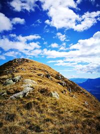 Scenic view of mountain against sky