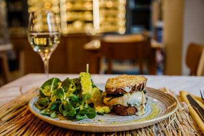 Close-up of food on table in restaurant