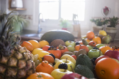 Fruits and vegetables on table