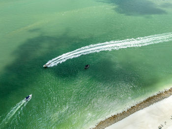 High angle view of sea