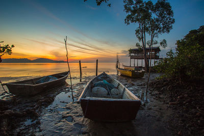 Long exposure of soft and colourful sunrise, port dickson