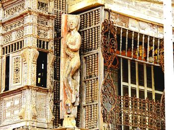 Low angle view of statues on building