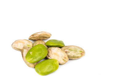 Close-up of fruits against white background