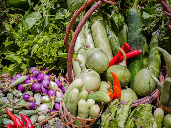 Vegetables for sale at market stall