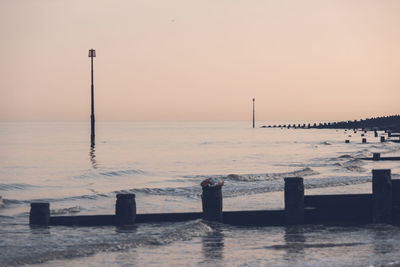 Eastbourne beach with wooden groynes