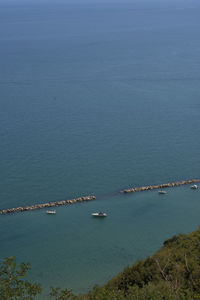 The adriatic sea viewed from the mount saint bartolo in the pesaro province, italy