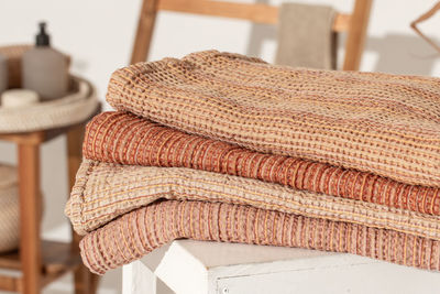 Close-up of wicker basket on table