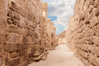 Footpath amidst rock formations