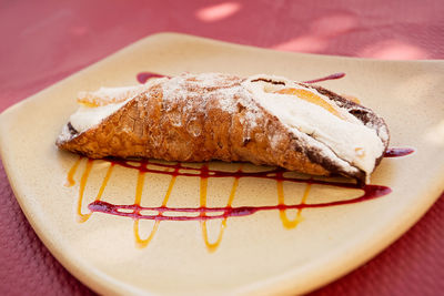 Close-up of dessert in plate