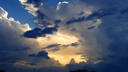 Low angle view of sky during sunset