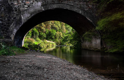 Bridge over river in tunnel