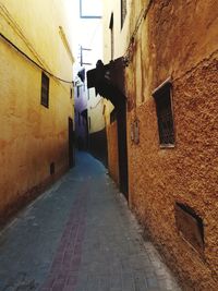 Narrow alley along buildings