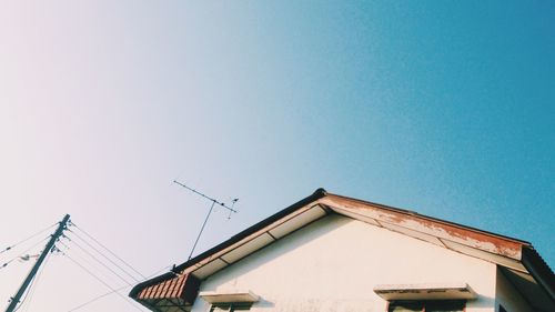 High section of building against clear sky